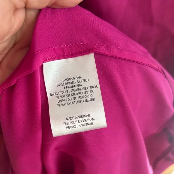 Sachin & Babi Chelsea One-Shoulder Gown – Dragonfruit – Size 8 NEW! - Picture 10 of 12